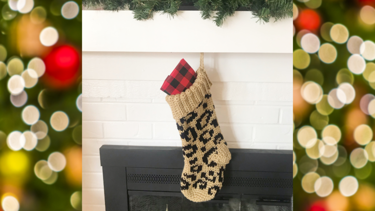 How to Crochet a Leopard Print Stocking